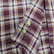 Chemise L.L.Bean XL Bordeaux Carreaux 100% Coton Vintage USA manches courtes
