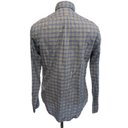Chemise Ralph Lauren M Slim Fit Carreaux Bleu Jaune 100% Coton Logo Bleu Marine