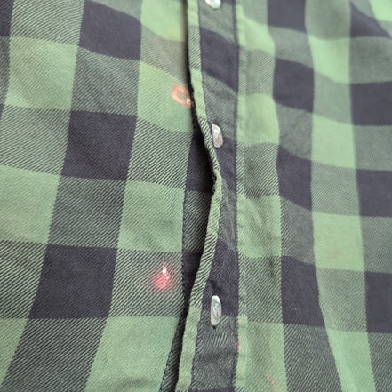 Chemise Harley Davidson flanelle M kaki noir carreaux manches courtes vintage