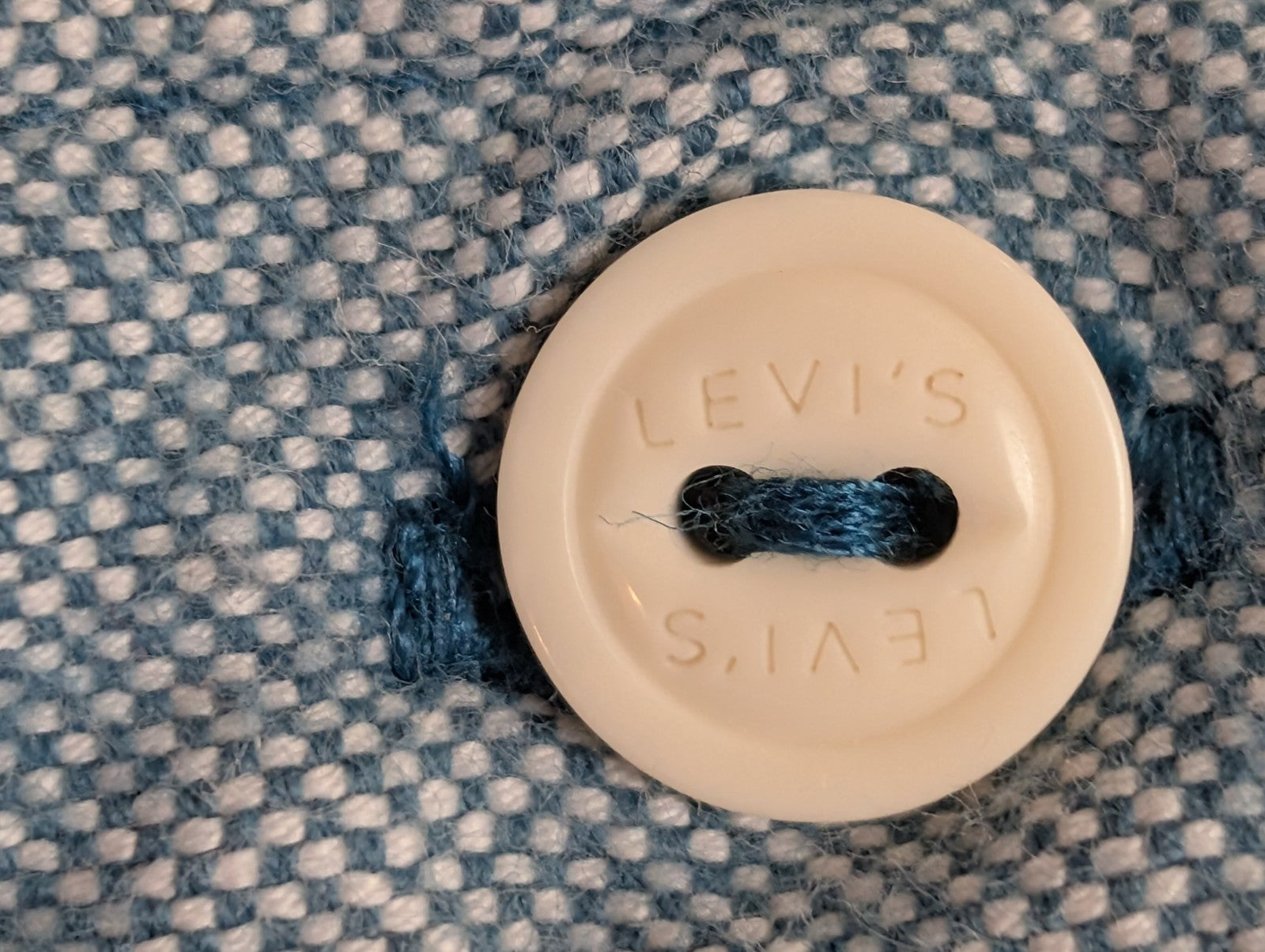 Chemise LEVI'S Flanelle XXL Vtg Coton Vert Pâle/Bleu Coupe Moderne