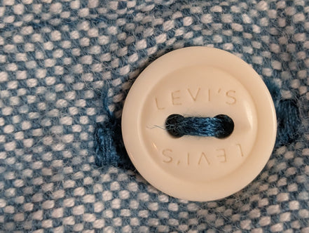Chemise LEVI'S Flanelle XXL Vtg Coton Vert Pâle/Bleu Coupe Moderne