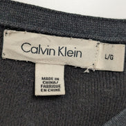 Pull Calvin Klein Noir Col V Texture Côtelée Coton & Modal - Taille L/XL