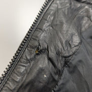 Blouson cuir noir Hi-Gear style café racer avec capuche taille S #16c