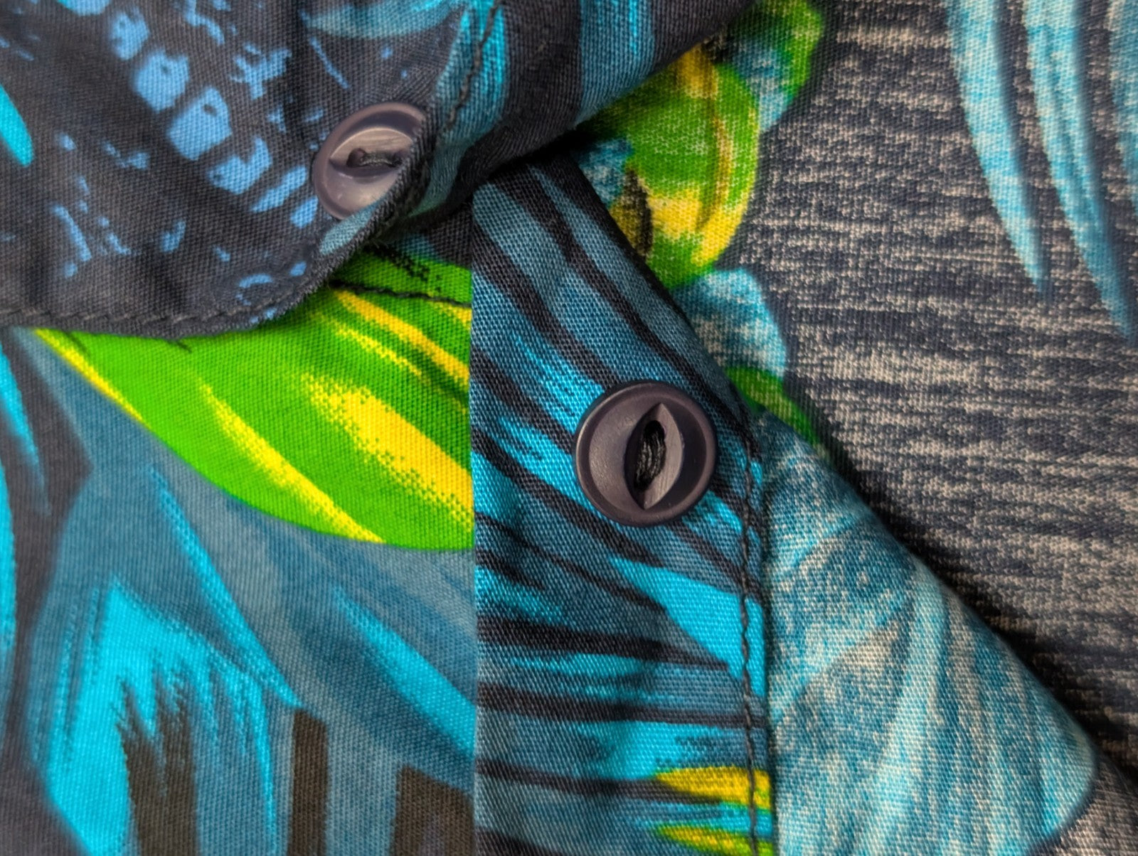 Chemise Hawaïenne RUMARS Bleue & Verte Motifs Fleurs - Taille XL