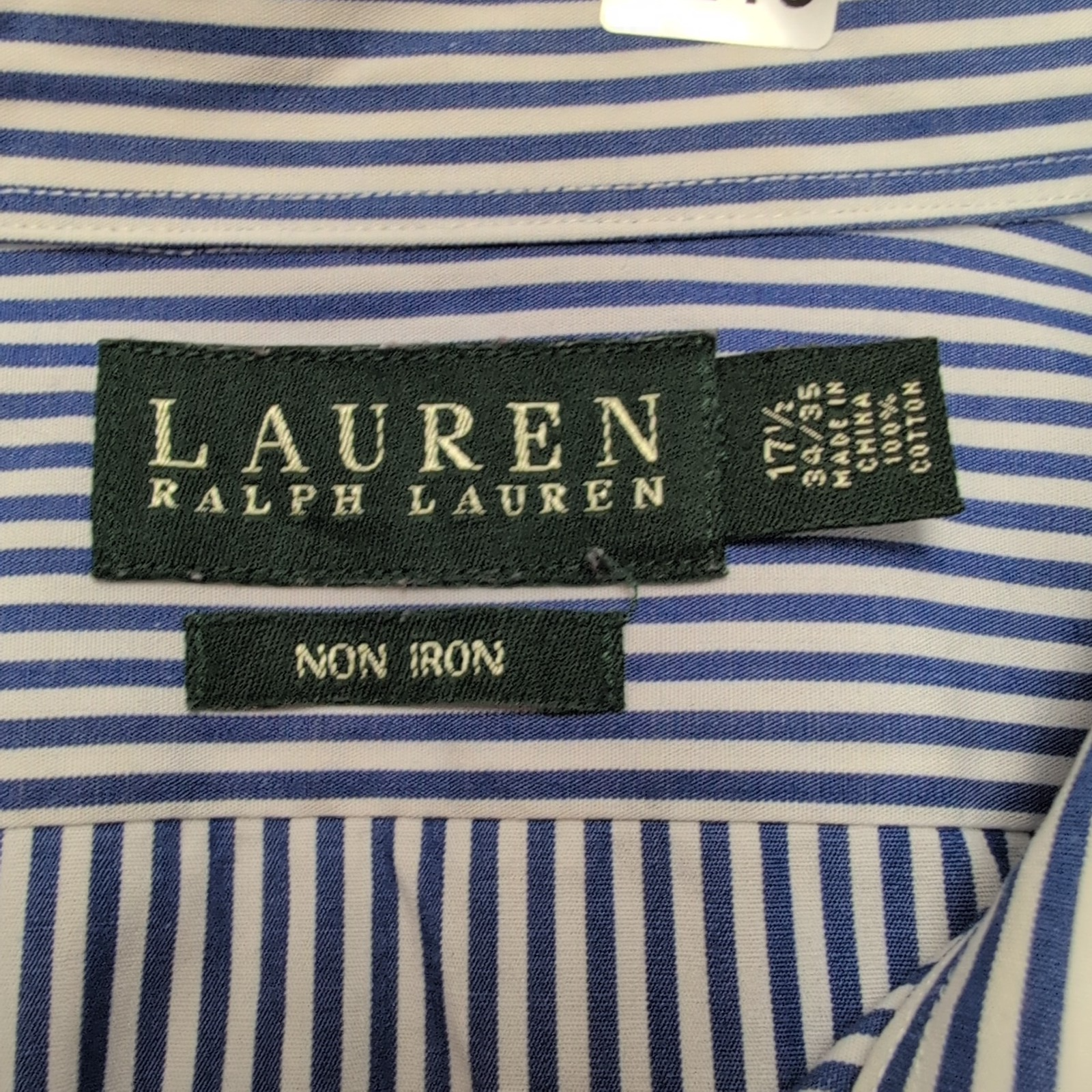 Chemise Lauren Ralph Lauren XL XXL Rayures Bleues Non Iron Coton 17.5