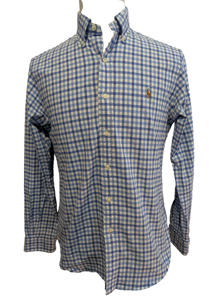 Chemise Ralph Lauren Slim Fit Stretch Manches Longues Oxford Bleu M