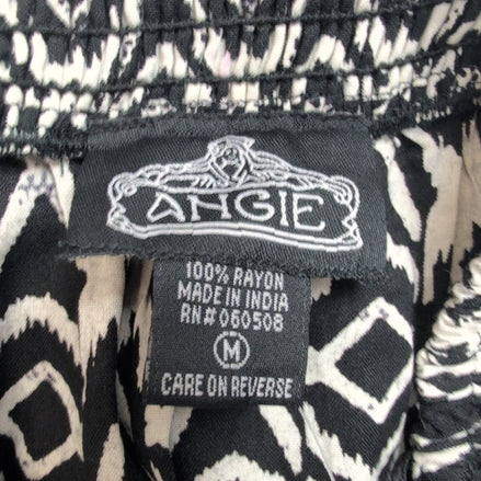 Jupe Femme Angie Taille M Noir Blanc Motifs Graphiques Rayonne Neuve
