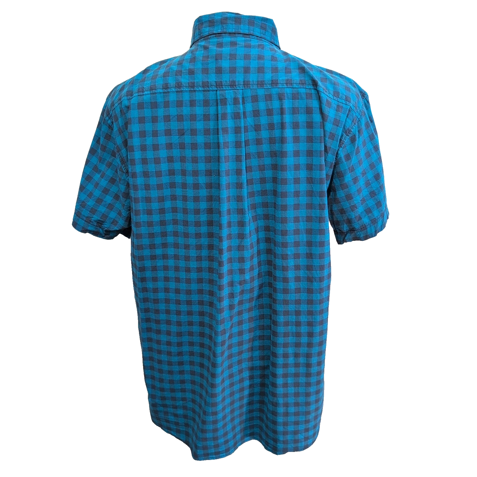 Chemise Lee Manches Courtes Bleue et Noire à Carreaux à Poche Taille XL