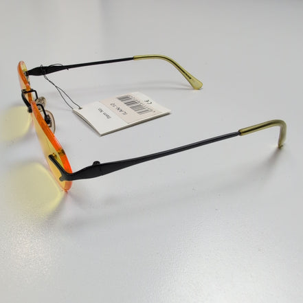 Lunettes de soleil Y2K Cyber Rimless Teintées Jaune Branche Fine Métal
