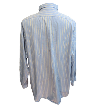 Chemise Ralph Lauren Vintage Yarmouth 2XL Bleu Rayures Jaune Coton