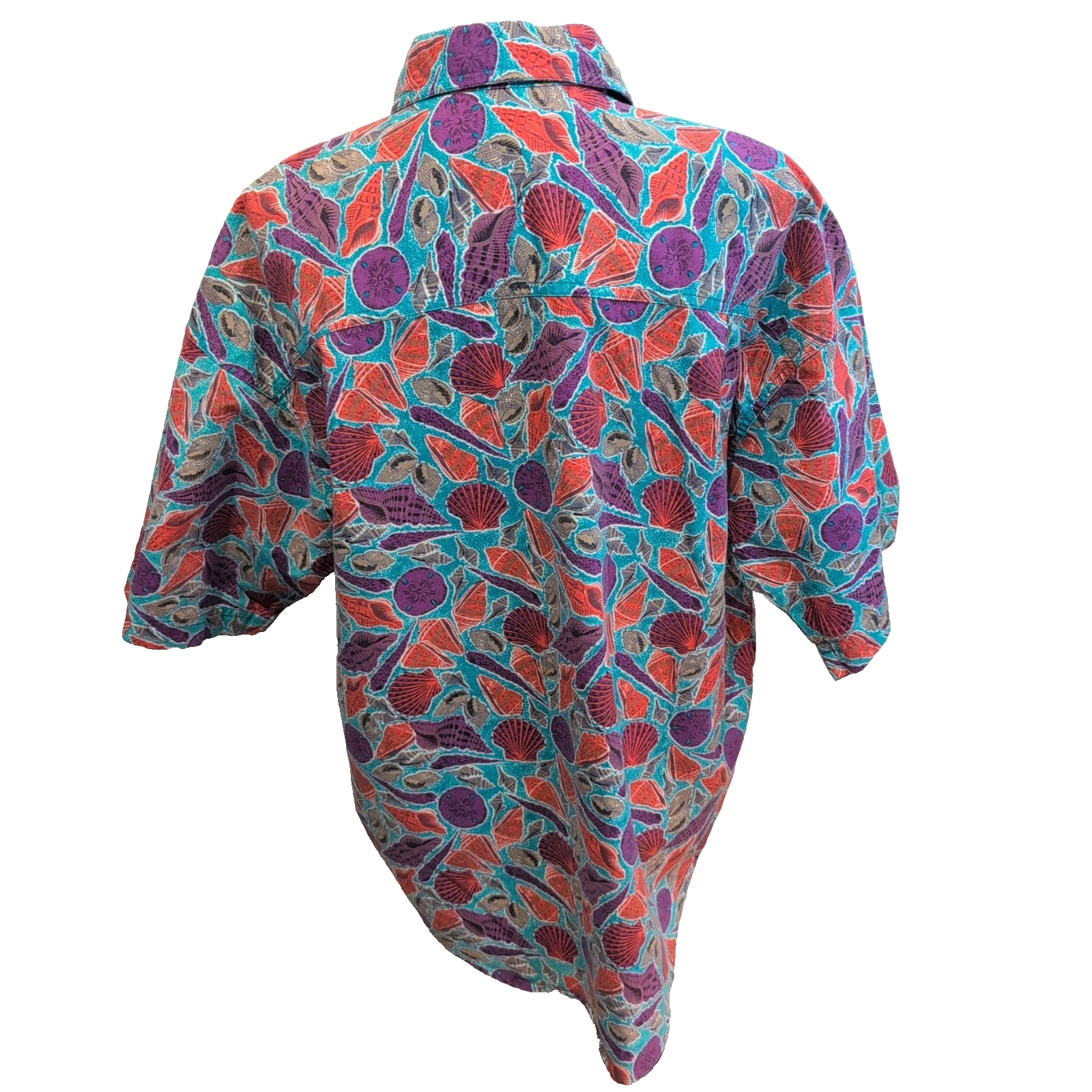 Chemise Columbia modèle hawaïen coquillages multicolore poche femme L