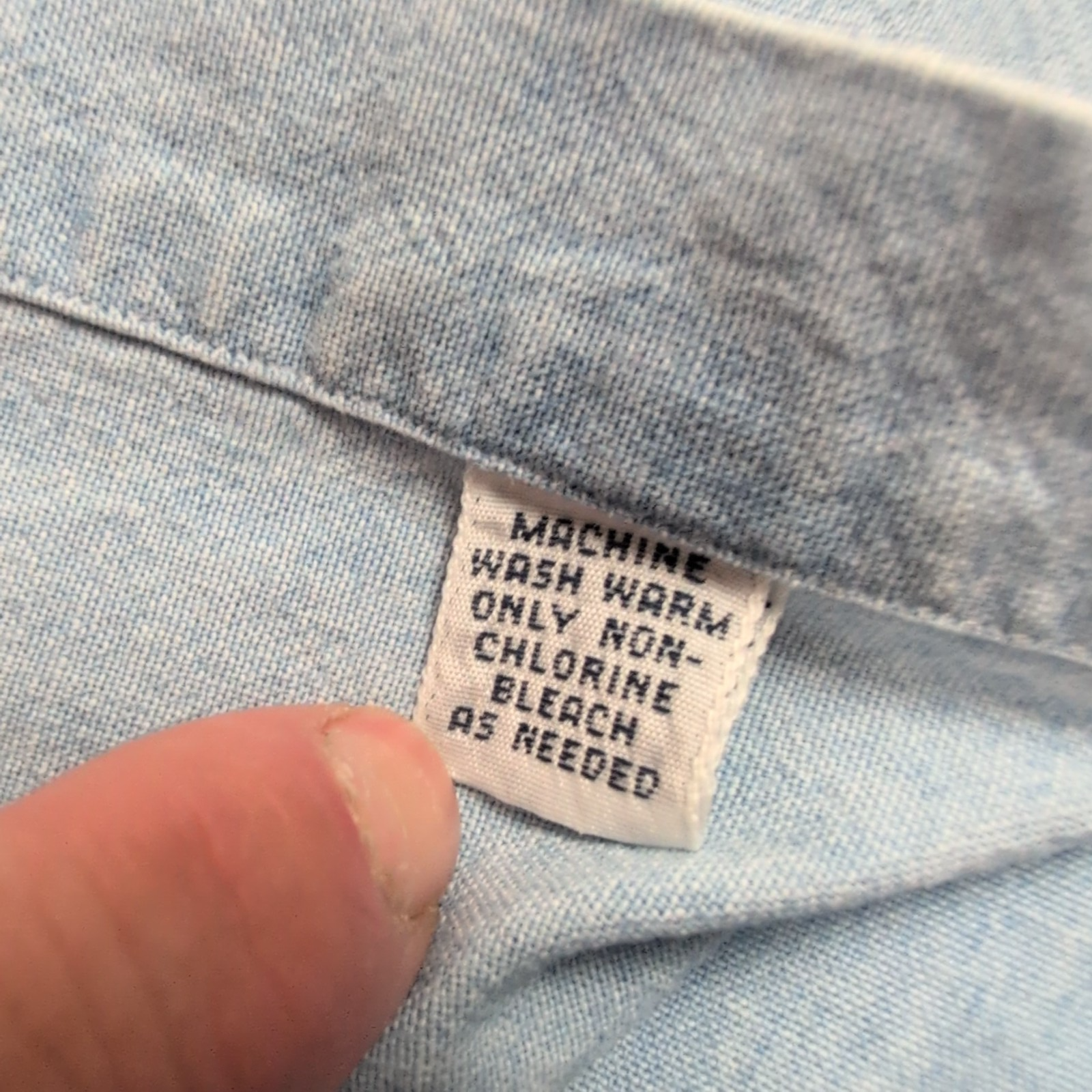 Chemise Ralph Lauren Blaire M Bleu Clair Effet Jean Logo Marron manches longues