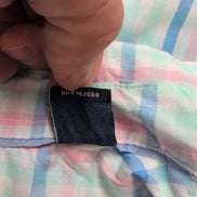 Chemise CHAPS vert bleu rose à carreaux manches courtes taille S #8e