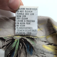Chemise hawaïenne Point Zero taille XL jaune gris palmiers 100% rayonne