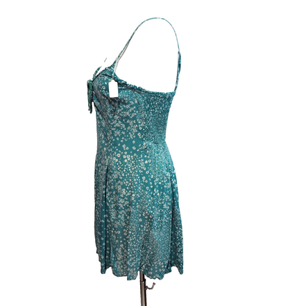 Robe d'été Femme M Turquoise Fleurie 100% Viscose Bretelles Fines