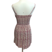 Robe Femme S Rose Crème Rayonne Bretelles Réglables Motif Bohème