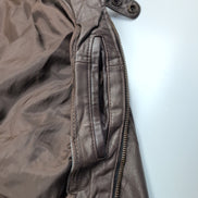MEMBERS ONLY - Blouson Aviateur Vintage marron en Cuir (Bomber) taille S |46c