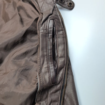 MEMBERS ONLY - Blouson Aviateur Vintage marron en Cuir (Bomber) taille S |46c