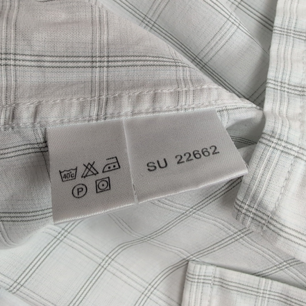 Chemise YVES SAINT LAURENT M Blanche Carreaux Gris 100% Coton Manches Courtes