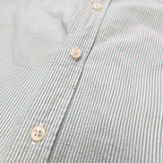 Chemise L.L. Bean verte à rayures gaufrée manches courtes taille XL/XXL #30e