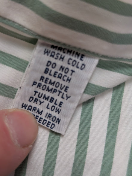 Chemise Ralph Lauren verte à rayures avec poche sans logo taille L #2503