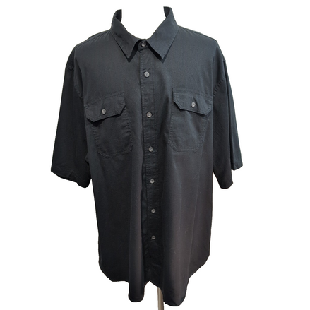 Chemise Wrangler Manches Courtes Noire à Poches Stretch Taille 3XLTG