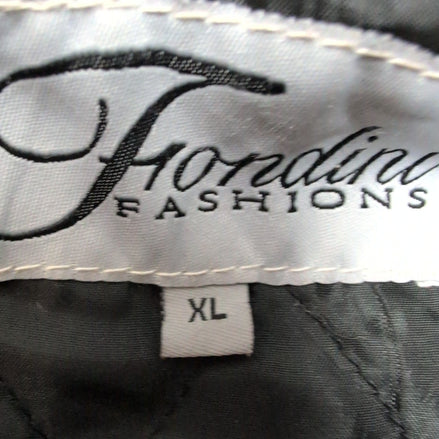 Blouson Cuir XL Patchwork Noir Fondini Fashions Bomber Veste Vintage 90s |56c