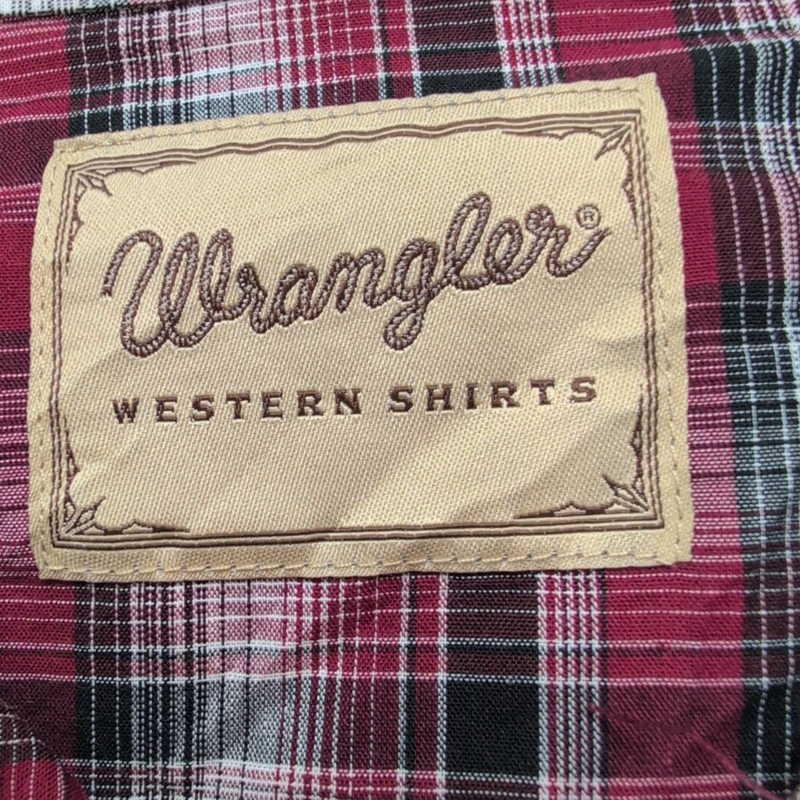 Chemise WRANGLER Western à Carreaux Rouges avec Poches Manches Longues T. M