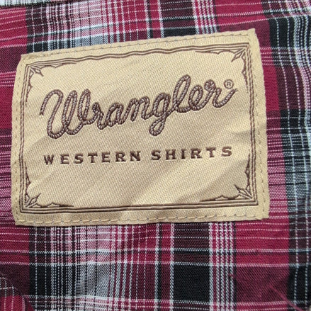Chemise WRANGLER Western à Carreaux Rouges avec Poches Manches Longues T. M