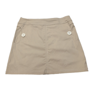Mini Jupe Femme L Rouge Crème Coton Stretch 2 Poches Zip Dos