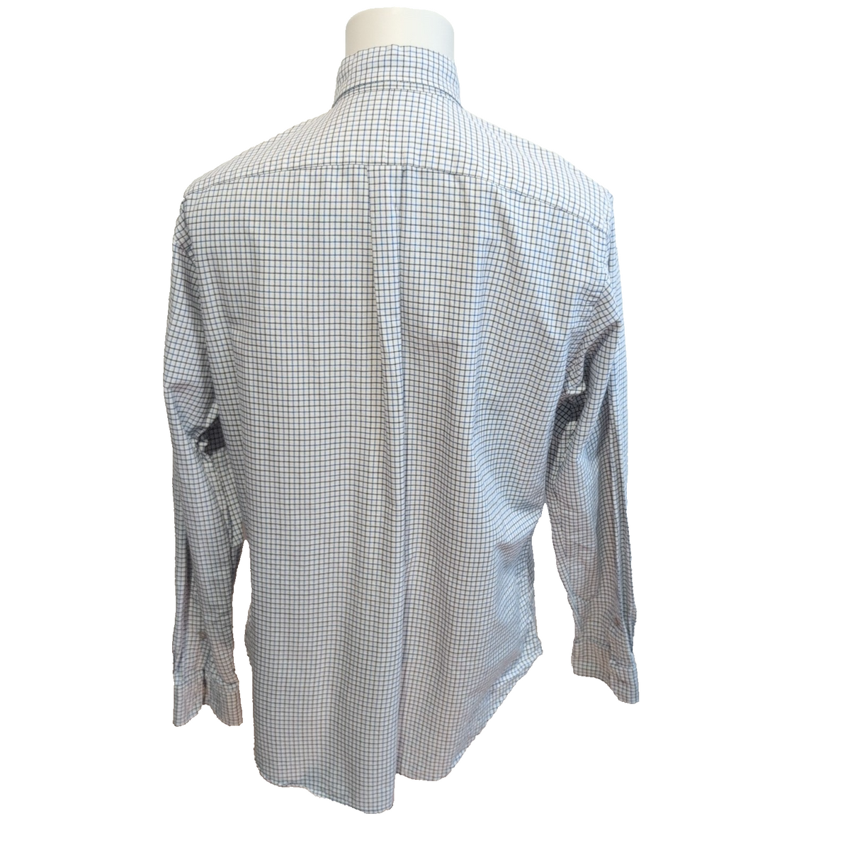 Chemise Ralph Lauren Classic Fit L Blanche Carreaux Bleu Noir Coton