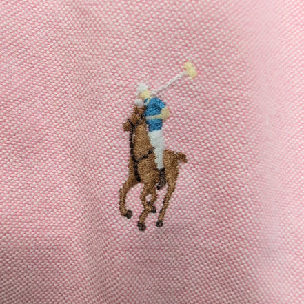 Chemise Ralph Lauren Yarmouth XL Rose Oxford Shirt Button Down Logo Marron