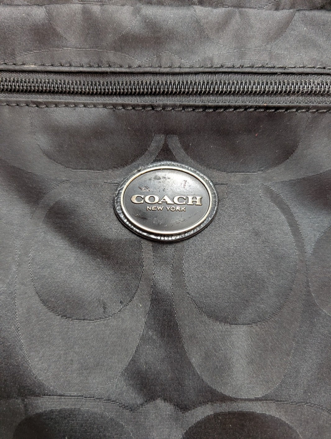 Sac Coach bandoulière en toile jacquard Signature noire