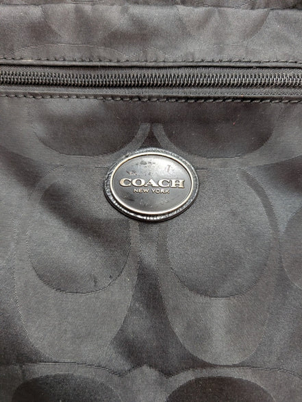Sac Coach bandoulière en toile jacquard Signature noire