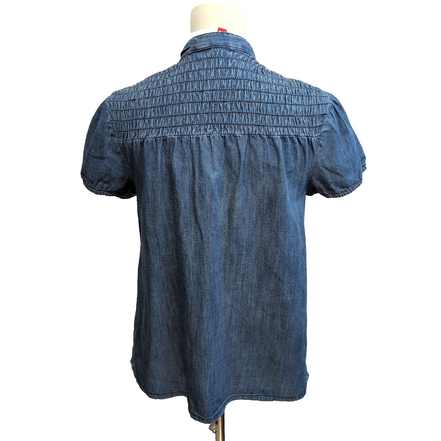 Chemise H&M Divided 40 denim bleu manches courtes 100% coton femme