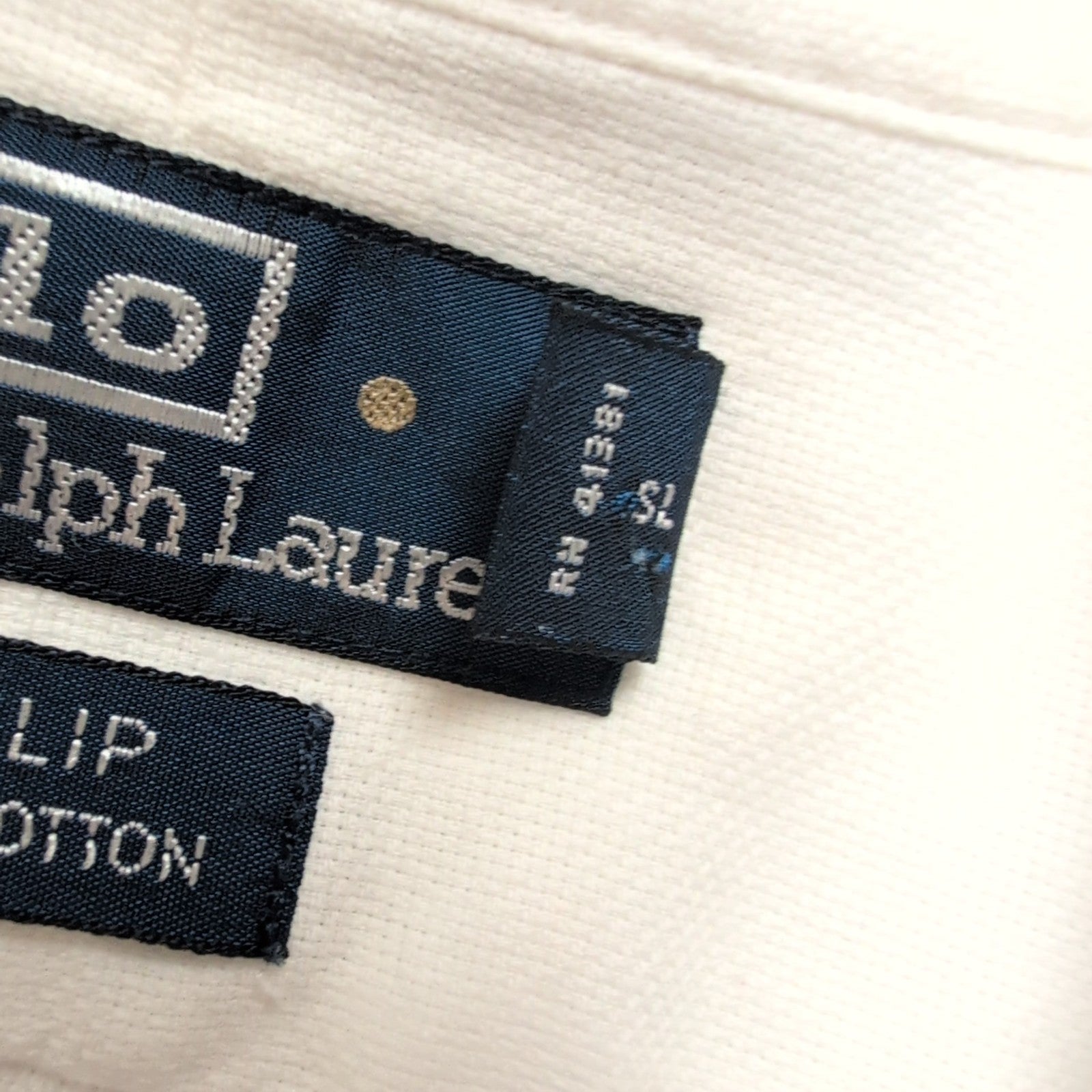 Chemise Polo Ralph Lauren Philip XXL Blanche Coton Piqué Col Classique Shirt