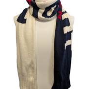 Écharpe Polo Ralph Lauren Sport Vintage XXL 2m Blanc Rouge Marine