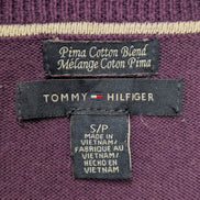 Pull Tommy Hilfiger Femme S Violet Aubergine Coton Pima Col V