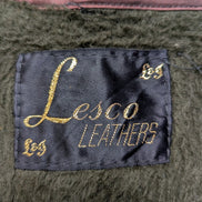 Veste Lesco Leathers café racer cuir épais marron clair taille 40 (M) #3c