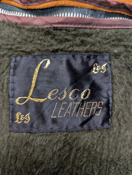 Veste Lesco Leathers café racer cuir épais marron clair taille 40 (M) #3c