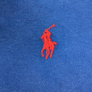 Ralph Lauren Chemise L Bleu Uni Logo Rose Fluo Manches courtes