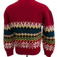 Pull POLO RALPH LAUREN Fait Main L 100% LAINE Motif Flocon Neige Rare Luxe Homme