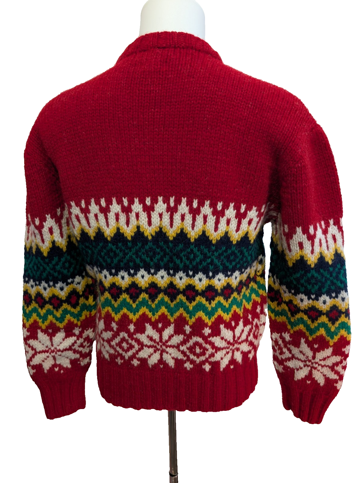 Pull POLO RALPH LAUREN Fait Main L 100% LAINE Motif Flocon Neige Rare Luxe Homme