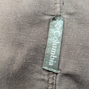 Chemise COLUMBIA Lin / Coton Homme L Marron Unie Manche Courte Poche