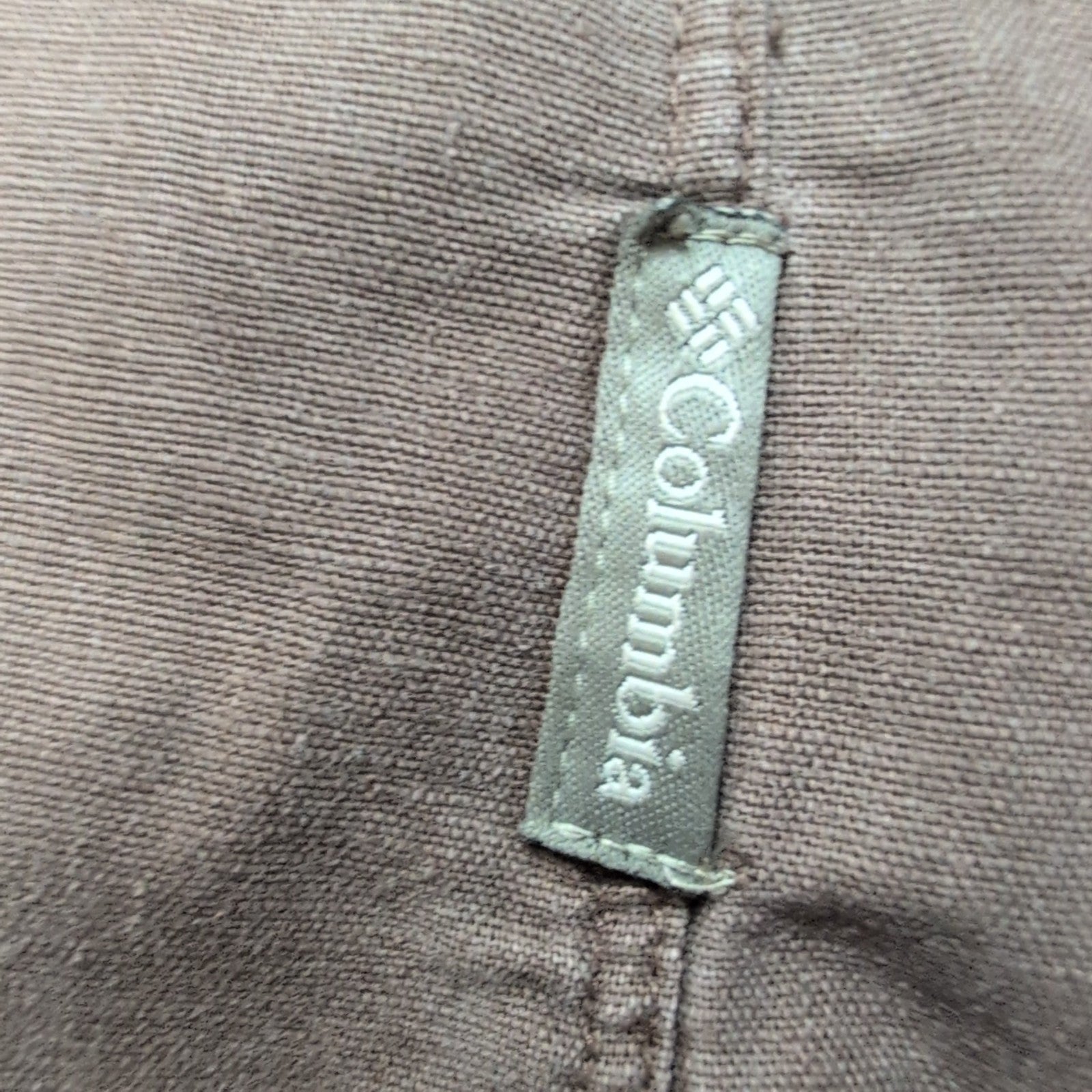Chemise COLUMBIA Lin / Coton Homme L Marron Unie Manche Courte Poche