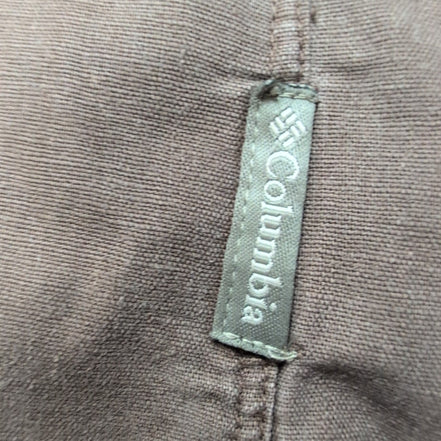 Chemise COLUMBIA Lin / Coton Homme L Marron Unie Manche Courte Poche