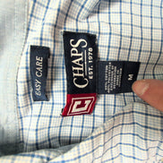 Chemise Chaps bleu clair à carreaux taille M #48e