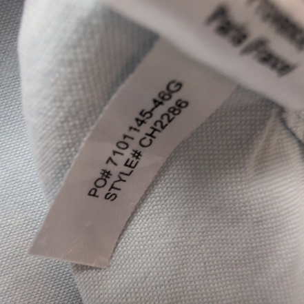 Chemise Lacoste 42 L Bleu Clair Regular Fit Logo Vert Coton manches longues
