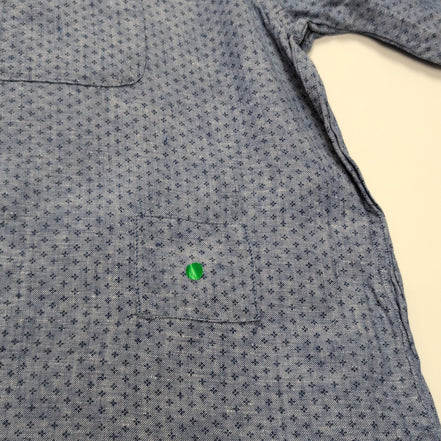 Chemise Brooks Brothers XL 100% Lin Bleu Motifs Manches courtes Poche