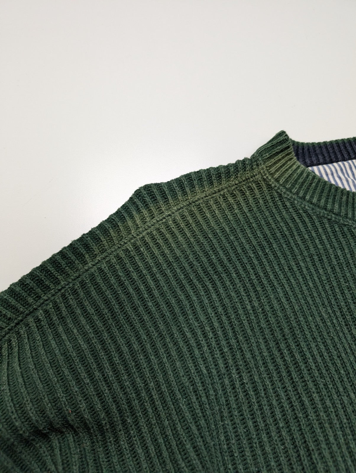 Pull Tommy Hilfiger vintage vert foncé écusson doré homme XL/XXL